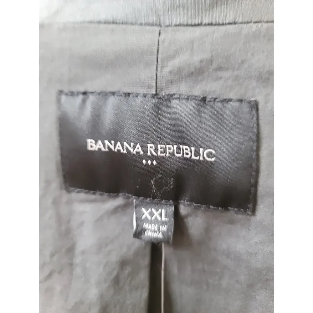 Banana Republic Utility Jacket Men's XXL Dark Grey Four Front Cargo Pockets